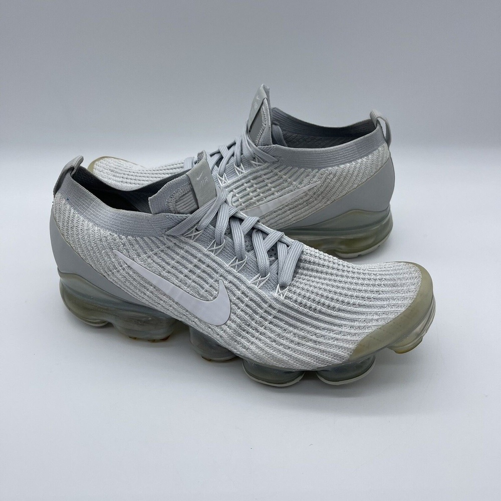 Nike Air VaporMax Flyknit 3 Mens Sz 10 Sneakers AJ6900-102 "Pure Platinum" LEGIT